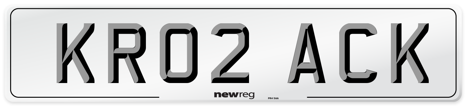 KR02 ACK Number Plate from New Reg